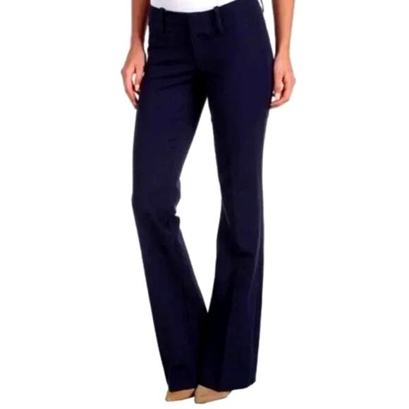 Lilly Pulitzer Jet Set Trouser Chino Pant Flare Cuffed Leg Navy Womens Size 6 - Picture 1 of 6